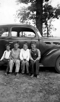Roy James Blakeley (2nd from right) and brother, David Cleveland (far left); May 1938
