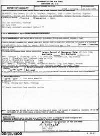 DD Form 1300: "Report of Casualty (July 22, 1965)"; Captain Roy J. Blakeley