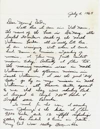 Letter from Captain Roy J. Blakeley to his parents, James Louis and Violet Blakeley (July 5, 1965); Page One