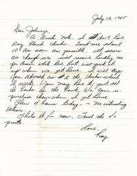 Letter from Captain Roy J. Blakeley to Johnnye Blakeley (July 12, 1965)