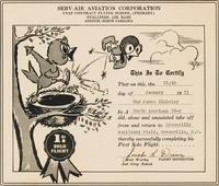 2nd Lt. Roy J. Blakeley; Pilot Training, First Solo Certificate (January 8, 1953); Stallings Air Base, Kingston, North Carolina; USAF Contract Pilot School; Serv-Air Aviation Corporation (SAC), Contractor for the 3308th Pilot Training Squadron