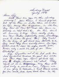 Letter (Returned) to Captain Roy J. Blakeley from his mother, Violet Blakeley (July 18, 1965); Page One