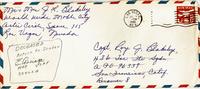 Envelope (Front): Letter (Returned) to Captain Roy J. Blakeley from his mother, Violet Blakeley (July 18, 1965)