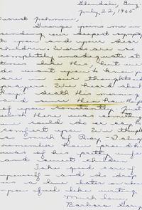 Letter of Condolence; Barbara Garey, wife of Captain George F. Garey