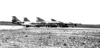 F-104 Starfighters and F-4 Phantoms Staggered on Runway (July 1964); Photographer: Captain Roy J. Blakeley