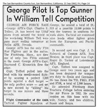 "George Pilot Is Top Gunner In William Tell Competition"; The San Bernardino County Sun, San Bernardino, California; 21 Sep 1962, Fri; Page 14.