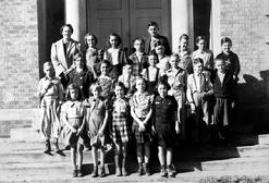 Roy James Blakeley (2nd row, 2nd from right); 3rd Grade Class, Gaston School, Joinerville, Texas (1937)