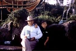 Larry J. Blakeley (10 years old) and John Lewis Ashton, my maternal grandfather (58 years old); Disneyland, Anaheim, California (1964)