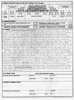 AF Form 77 (Letter of Evaluation; Captain Roy J. Blakeley; 436th Tactical Fighter Squadron, 479th Tactical Fighter Wing, George Air Force Base; Victorville, California
