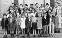 Roy James Blakeley (front row, far right); 2nd Grade Class, Gaston School, Joinerville, Texas (1936)