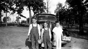 Roy James Blakeley (left) and brother, David Cleveland (middle); May 1938