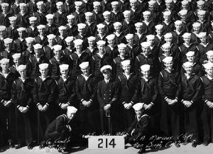United States Navy Class Graduation Group; Roy J. Blakeley (Top Row; 3rd from left); June 25, 1946 (17-1/2 years old)