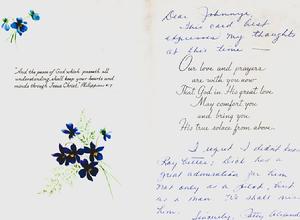 Letter of Condolence; Patty Alexander, wife of Captain James R. Alexander