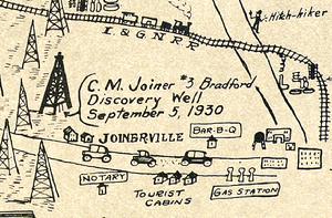 Joinerville Section of Map of East Texas Oil Field (1933); Cartographer: E. D. Ray; Texas General Land Office Map #93949